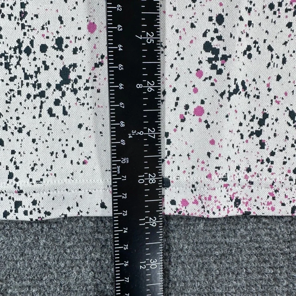 Adidas Polo Shirt Mens L Large White Paint Splatter Pink Black Golf Casual